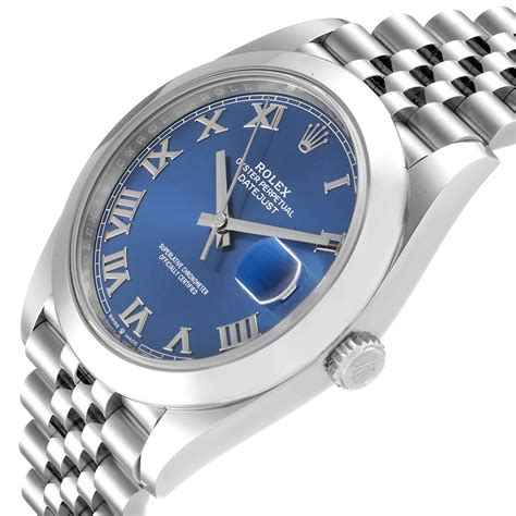 rolex datejust 41 blue roman 2020|oyster steel datejust 41mm.